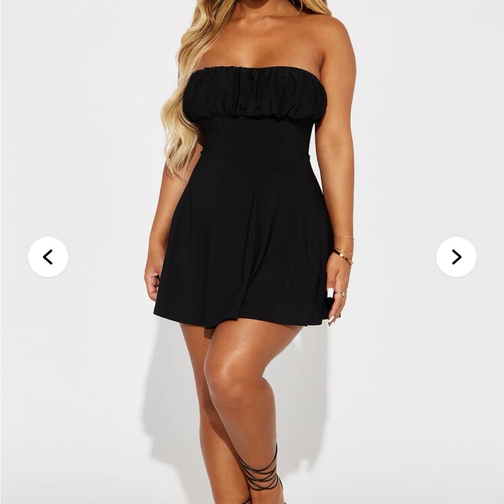Strapless Black mini dress